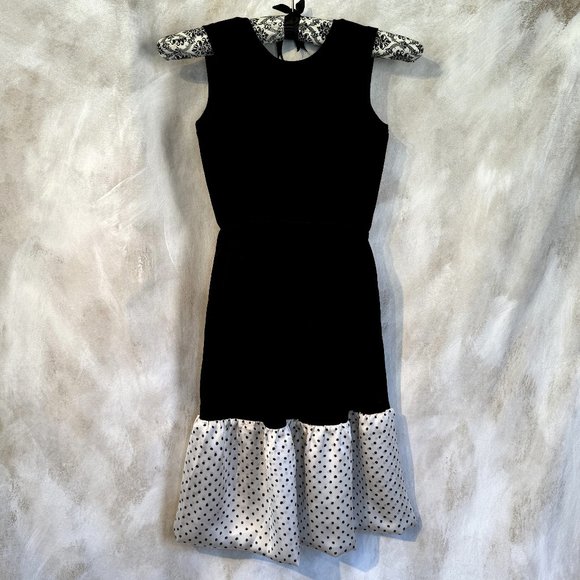 🪩Venera Arapu Girls Black and White Polka Dot Dress - 8y - Picture 2 of 5